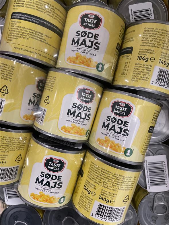 3x søde majs på dåse