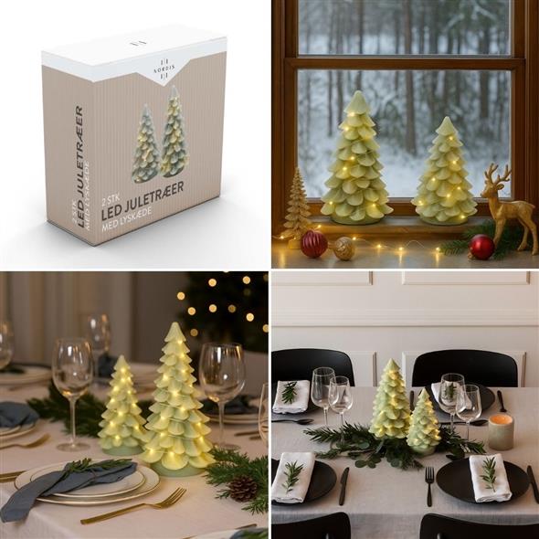 Led juletræer 2 stk